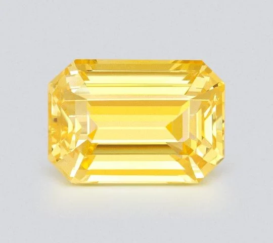 Cushion cut Golden sapphire