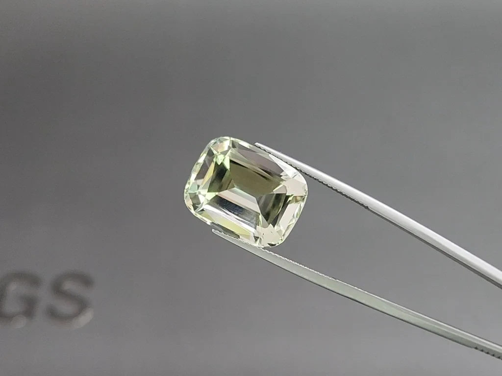 Prasiolite (green quartz) a high-precision cushion cut 16,56 carats, Africa Image №3