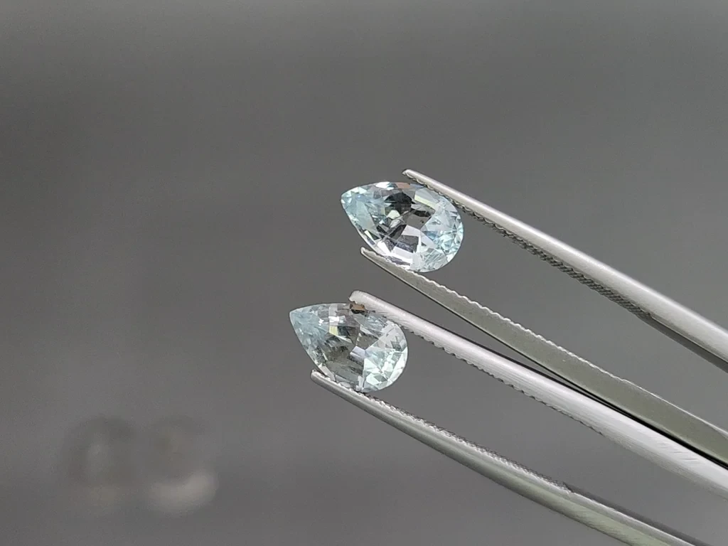 Set of aquamarines pear cut 4.07 carats, Madagascar Image №4