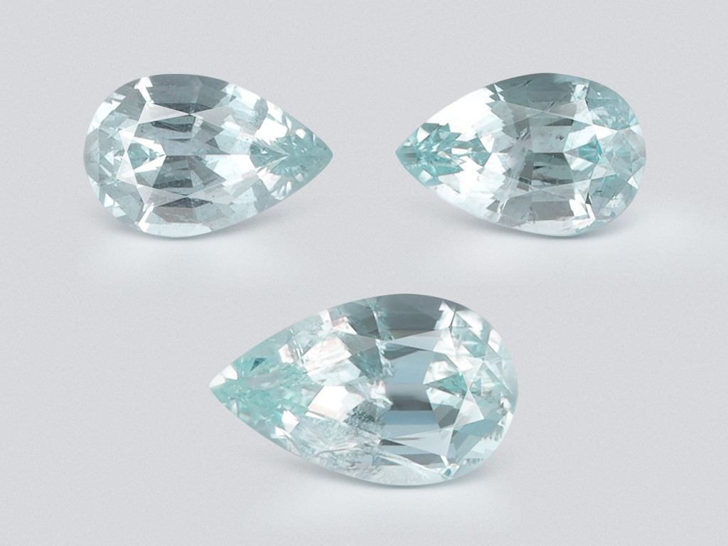Set of aquamarines pear cut 4.07 carats, Madagascar Image №1