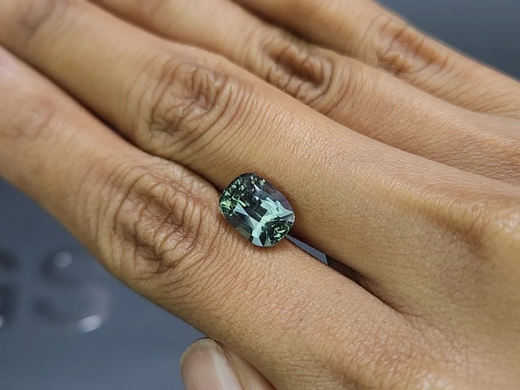 Saphir Teal non chauffé, taille coussin 5,08 carats, Tanzanie Image №2