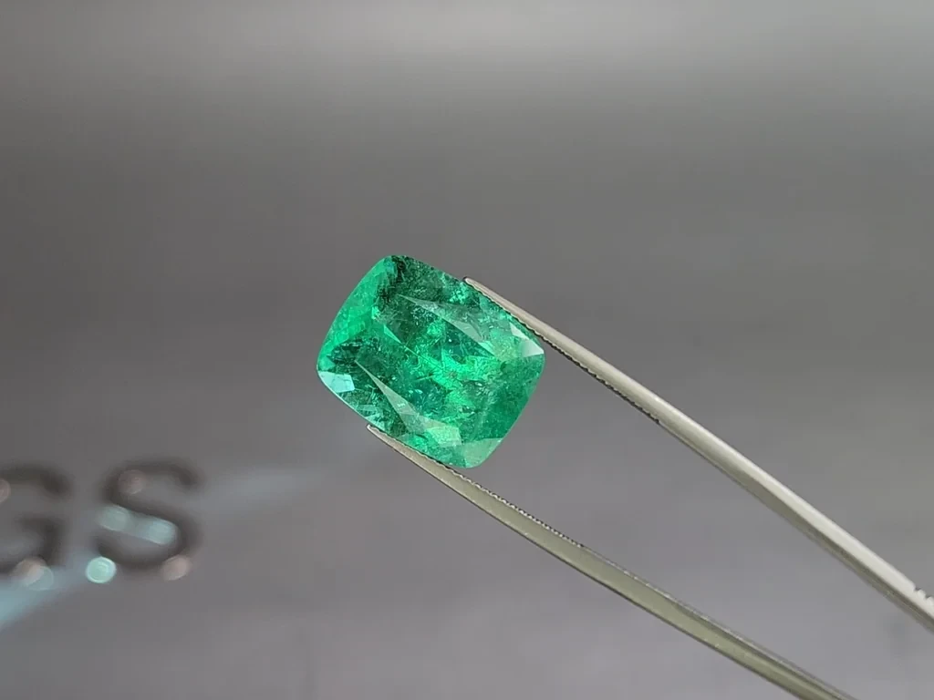 Tourmaline verte néon de Paraíba taille coussin 16,01 carats, Brésil Image №3
