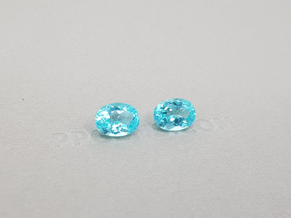 Paired Paraiba tourmalines, oval cut 4.40 ct Image №2