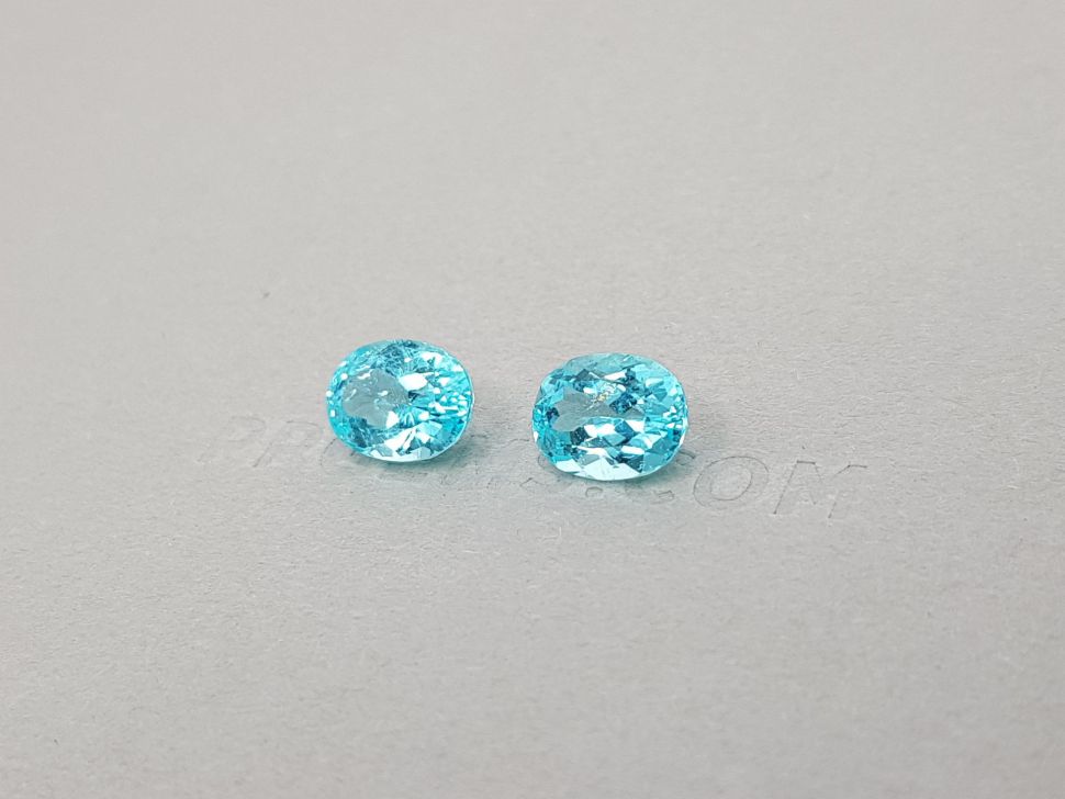 Paired Paraiba tourmalines, oval cut 4.40 ct Image №3