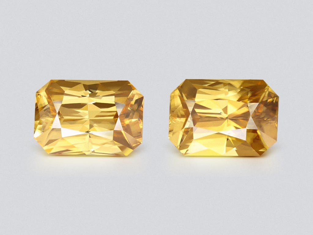 Paire de gros zircons "Jaune" 20,83 carats en taille radiant, Sri Lanka Image №1