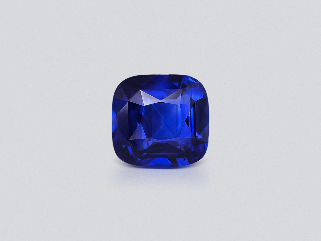 Large sapphire Royal Blue cushion cut 10.10 carats, Sri Lanka Image №1