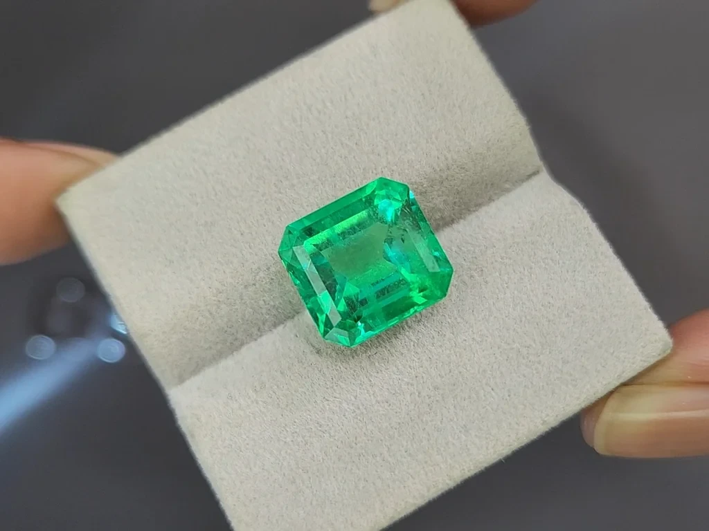 Emerald  Intense Green octagon cut 8.38 carats, Colombia Image №4