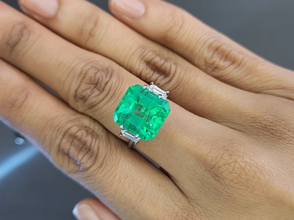 Emerald  Intense Green octagon cut 8.38 carats, Colombia Image №5