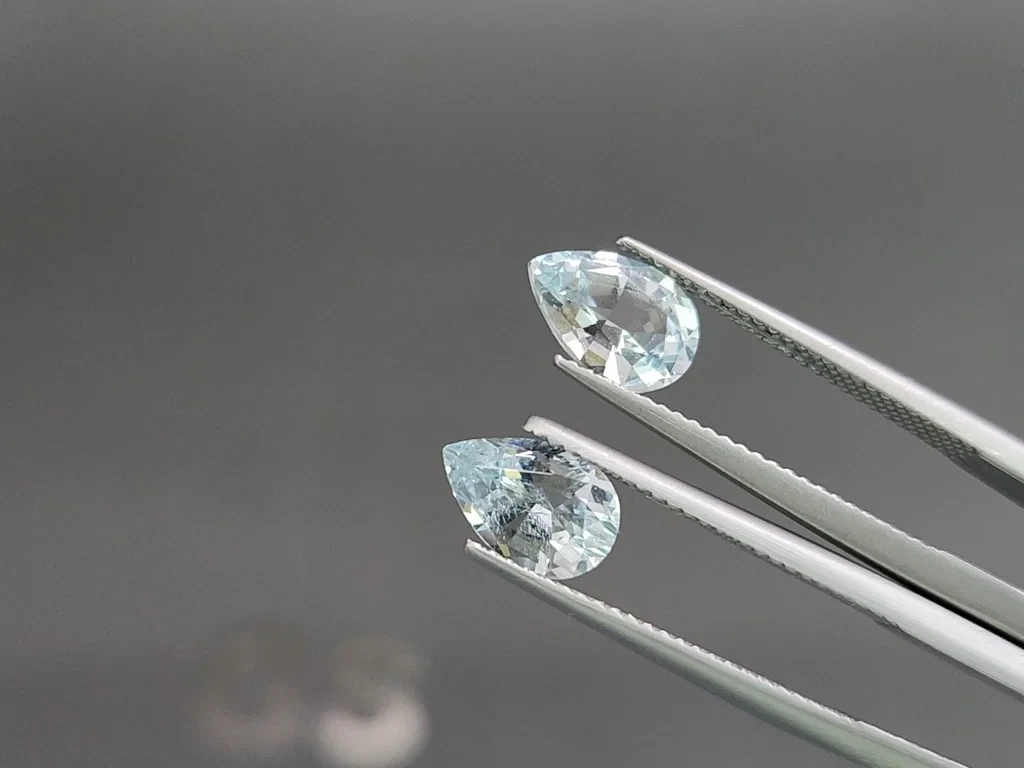 Satz aquamarine im birnenschliff 3,90 karat, Madagaskar Image №4