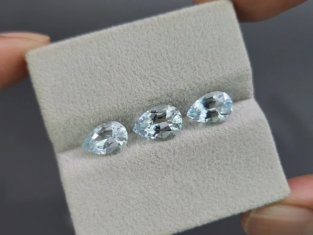 Satz aquamarine im birnenschliff 3,90 karat, Madagaskar Image №5