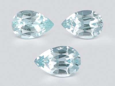 Ensemble aigues-marines taille poire  3,90 carats, Madagascar photo