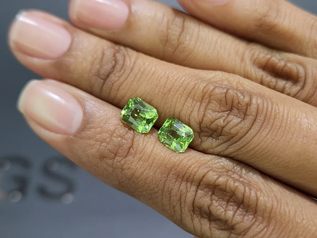 Une paire de grenats tsavorites taille radiant de 3,30 carats, Afrique Image №2