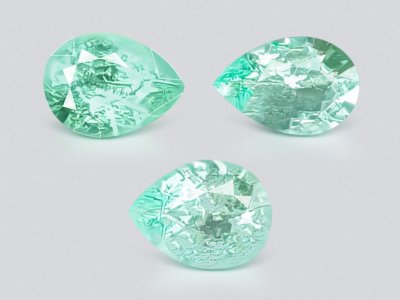 Set of pear cut Paraiba tourmalines 3.13 ct, Mozambique photo