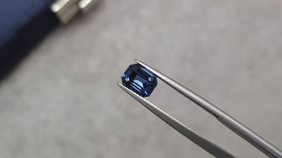 Cobalt blue spinel in octagon cut from Tanzania 1.49 carats Image №3