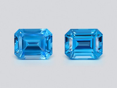 Paar topas Swiss Blue octagon cut 29,45 carats, Brasilien photo
