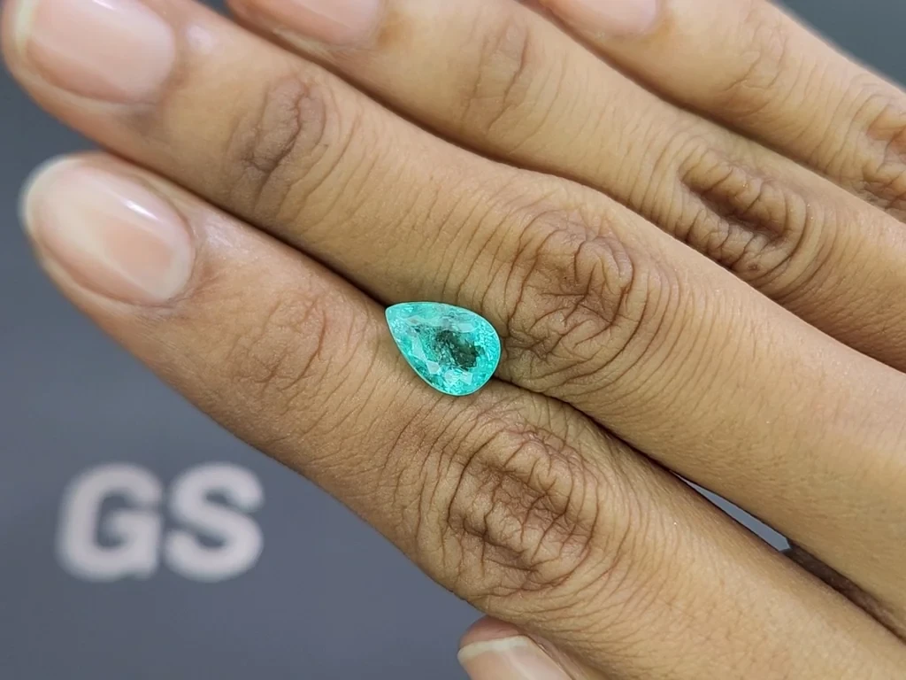Tourmaline Néon Paraiba taille poire 2,78 carats, Mozambique Image №2