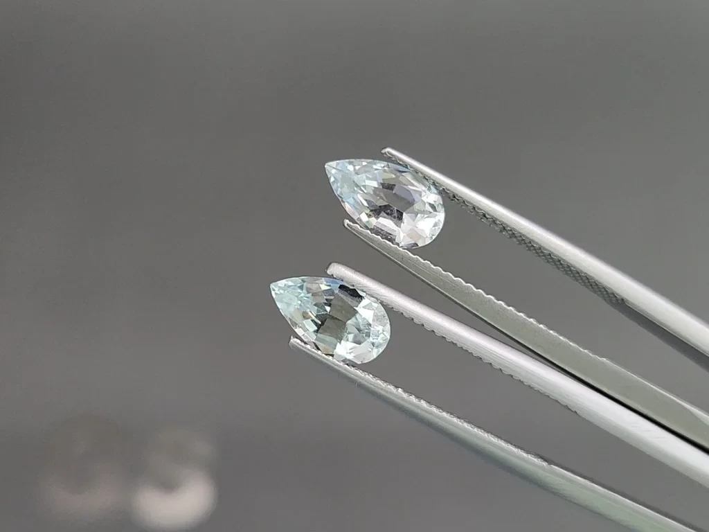 Set of aquamarines pear cut 3.03 carats, Madagascar Image №4