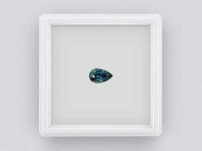 Saphir bleu sarcelle taille poire non chauffé 1,26 ct, Madagascar photo