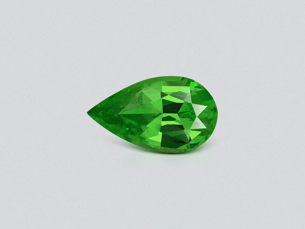 Grenat Tsavorite Vert Intense taille poire 1,61 carats, Tanzanie  Image №1