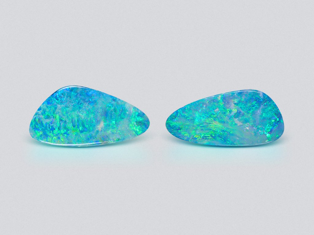 Pair of opals doublet cabochon cut 5.67carats, Australia Image №1
