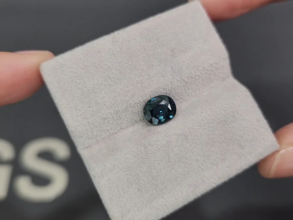 Saphir ovale bleu sarcelle non chauffé de 1,49 ct, Sri Lanka Image №4