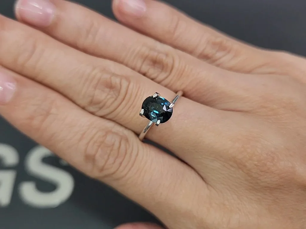 Saphir ovale bleu sarcelle non chauffé de 1,49 ct, Sri Lanka Image №5