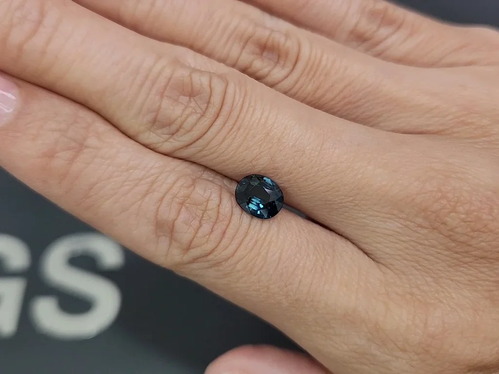 Saphir ovale bleu sarcelle non chauffé de 1,49 ct, Sri Lanka Image №2
