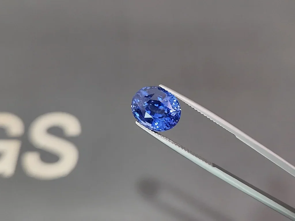 Saphir bleu bleuet non chauffé taille ovale 9,03 carats, Sri Lanka Image №3