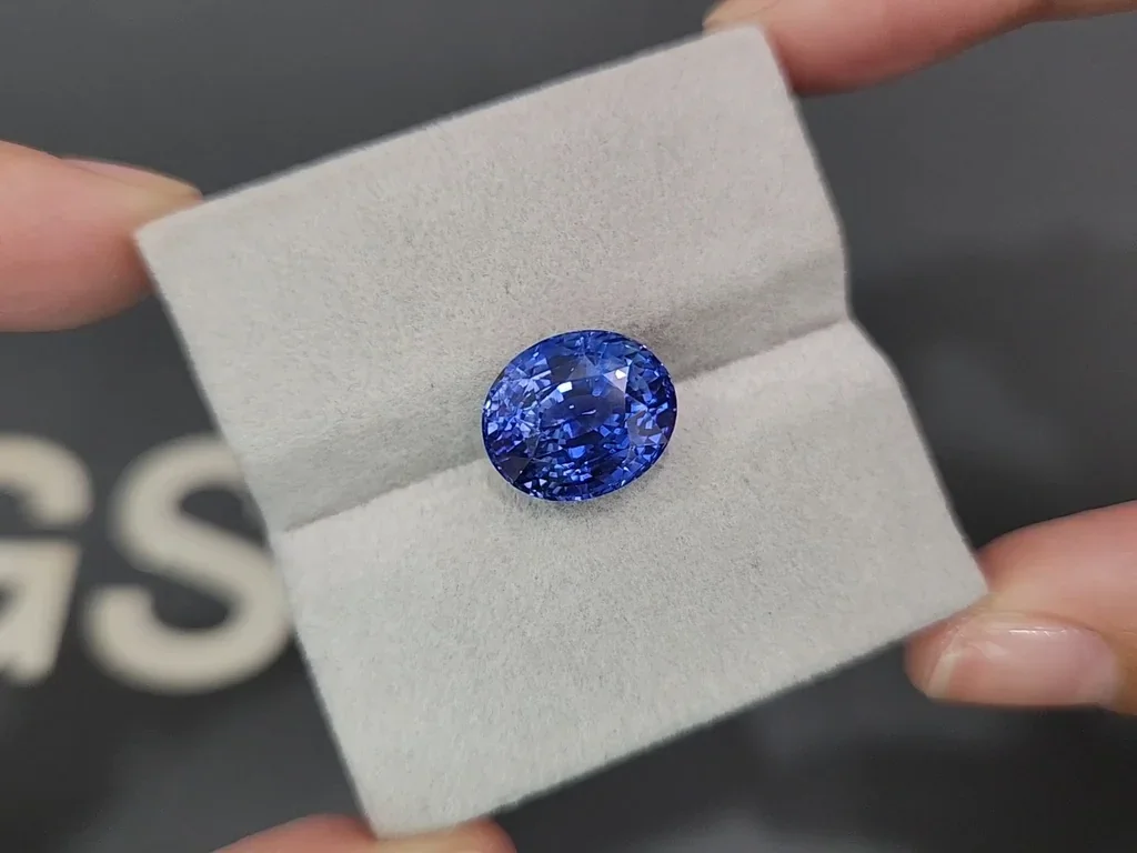 Saphir bleu bleuet non chauffé taille ovale 9,03 carats, Sri Lanka Image №4