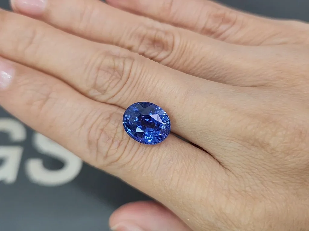 Saphir bleu bleuet non chauffé taille ovale 9,03 carats, Sri Lanka Image №2