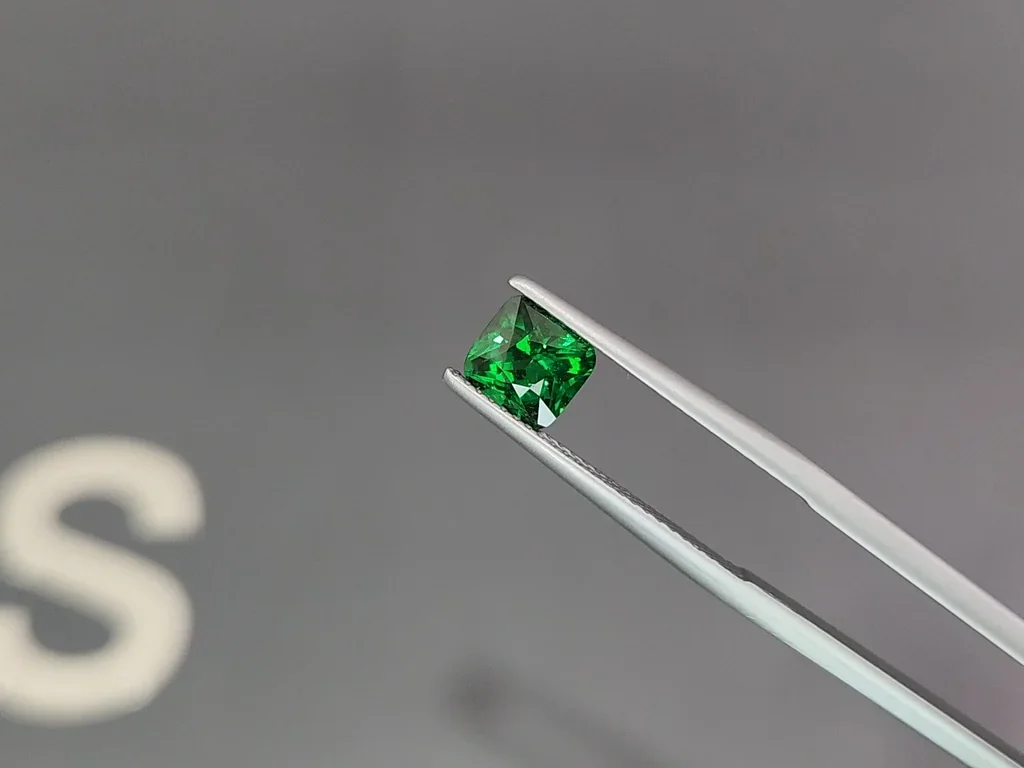 Grenat tsavorite taille coussin vert vif 1,25 carats, Tanzanie  Image №3