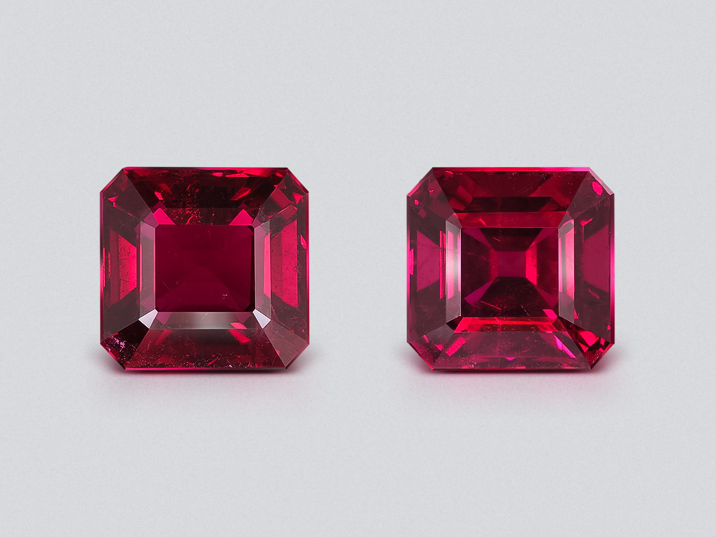 Paar turmaline rubellite im asscher-schliff geschliffene 16,50 karat, Afrika Image №1