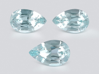 Satz aquamarine im birnenschliff 2,63 karat, Madagaskar photo