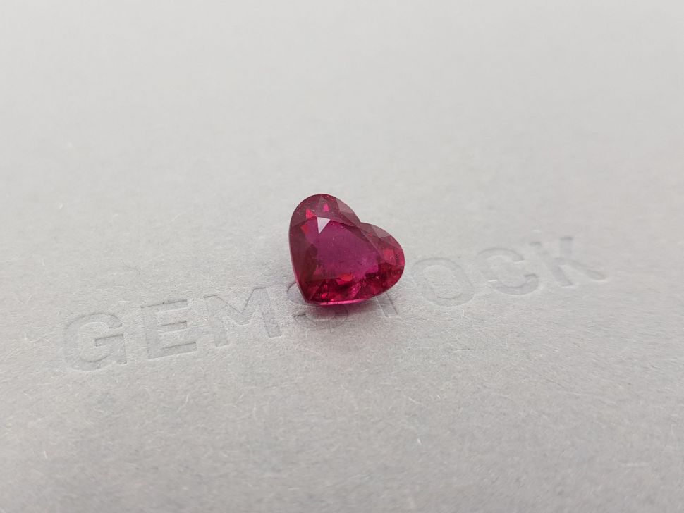 Heart cut rubellite from Nigeria 4.71 ct, GFCO Image №3