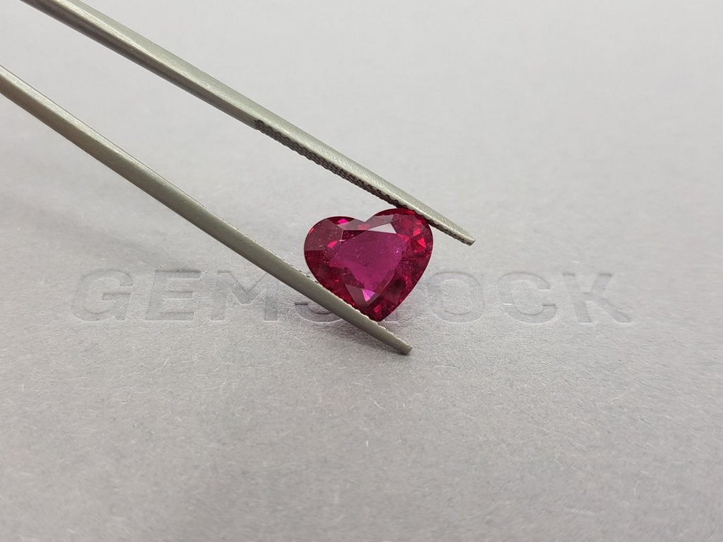 Heart cut rubellite from Nigeria 4.71 ct, GFCO Image №4