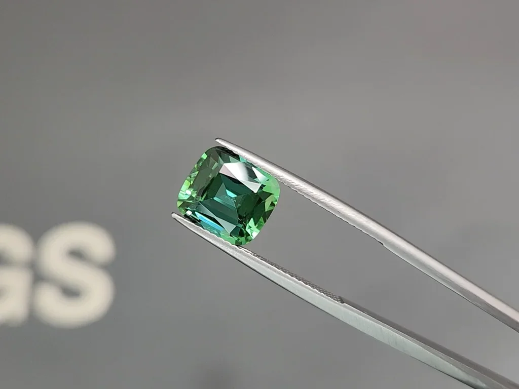 Blue-green Lagoon tourmaline in cushion cut 3.93 carats Image №3