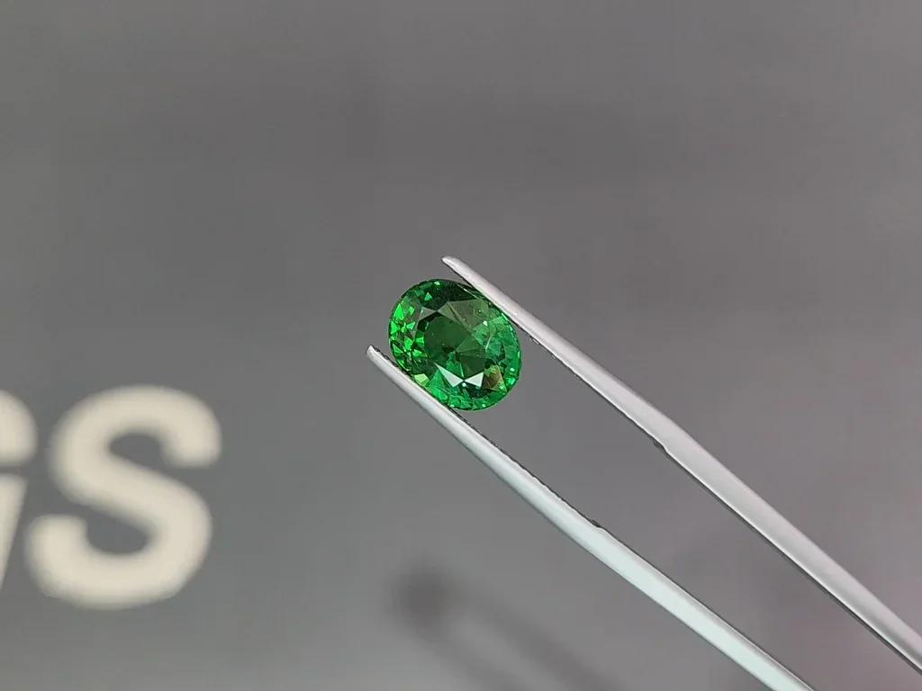 Granate tsavorita de corte ovalado verde vivo de 4,05 carats, de Tanzania Image №3