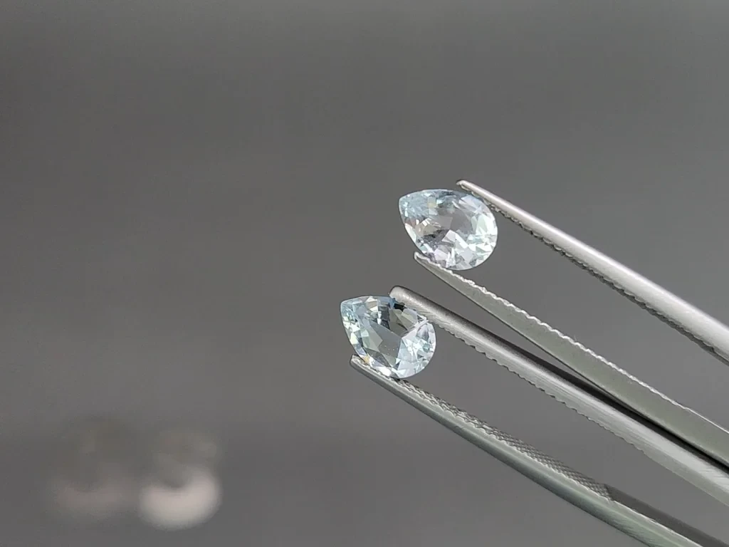 Satz aquamarine im birnenschliff 2,10 karat, Madagaskar Image №3