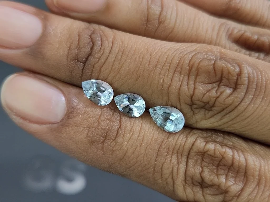 Satz aquamarine im birnenschliff 2,10 karat, Madagaskar Image №1