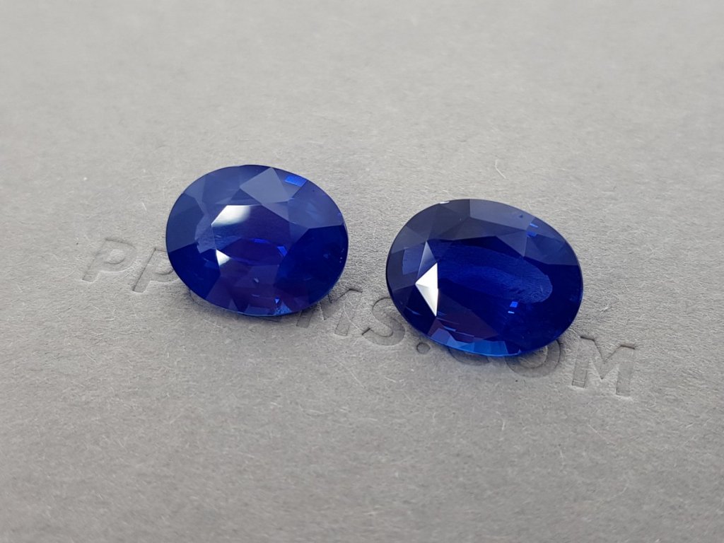 Pair of unheated sapphires 14.10 ct, GRS Image №2