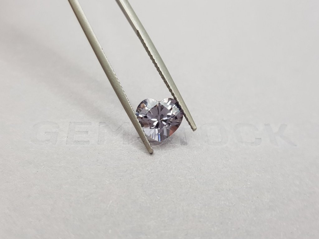 Steel gray spinel in heart shape 2.30 ct, Tanzania Image №4