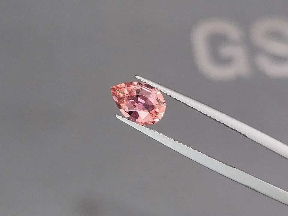 Orange-pink pear-cut tourmaline 1.51 carats Image №3