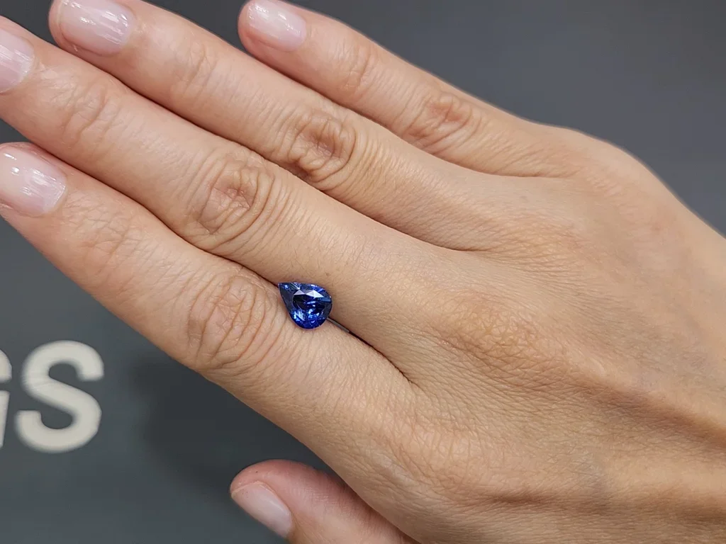 Royal Blue sapphire in pear cut 2.02 carats, Sri Lanka Image №2