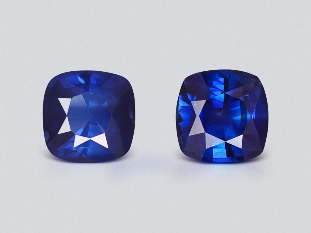 Paar königsblaue saphire im kissenschliff 1,71 karat, Sri Lanka Image №1
