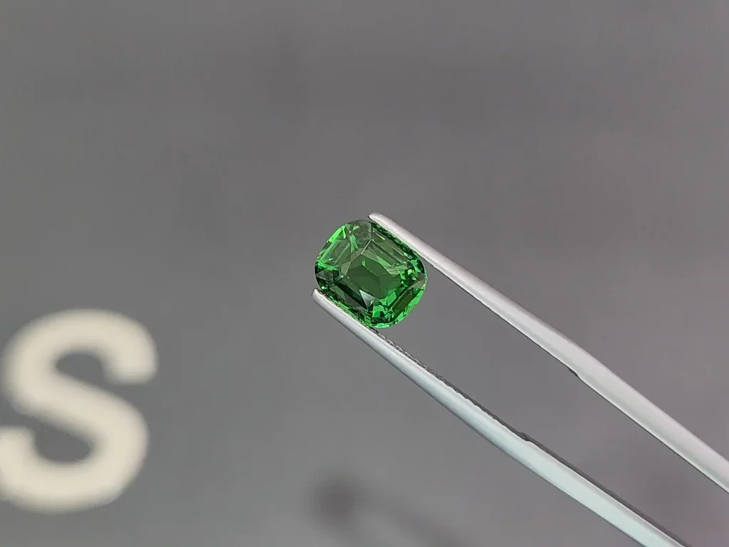 Garnet tsavorite Intense Green cushion cut 2.59 carats, Tanzania  Image №3