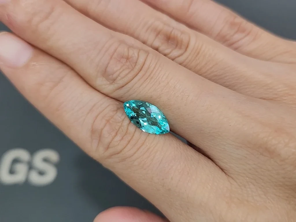 Tourmaline Paraiba bleu néon taille marquise 2,20 carats, Afrique Image №2