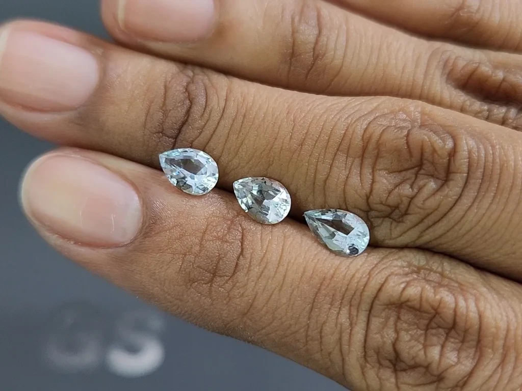 Satz aquamarine im birnenschliff 2,04 karat, Madagaskar Image №2