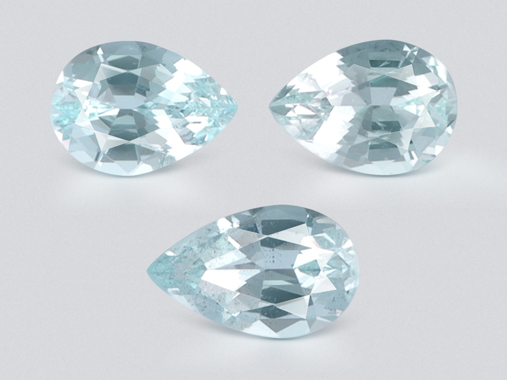 Satz aquamarine im birnenschliff 2,04 karat, Madagaskar Image №1