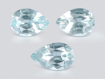 Set of aquamarines pear cut 2.04 carats, Madagascar photo