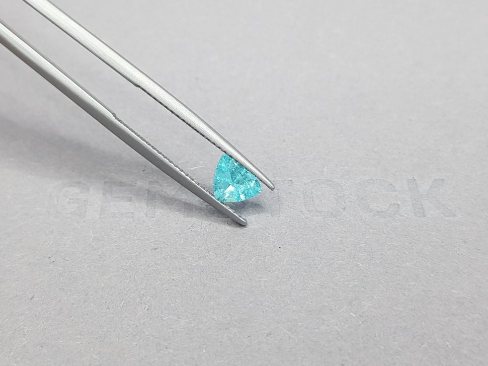 Paraiba tourmaline in a rare cut trillion 0.43 carats Image №4